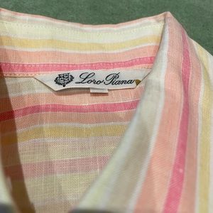 Loro Piana Colourful Stripped Linen Shirt Size 40